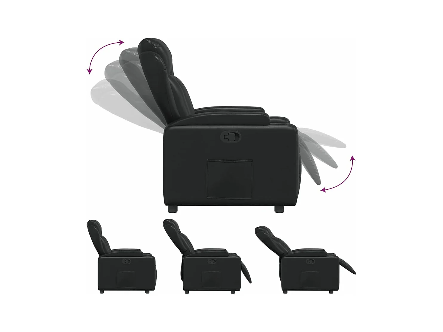 Fauteuil inclinable Noir Similicuir