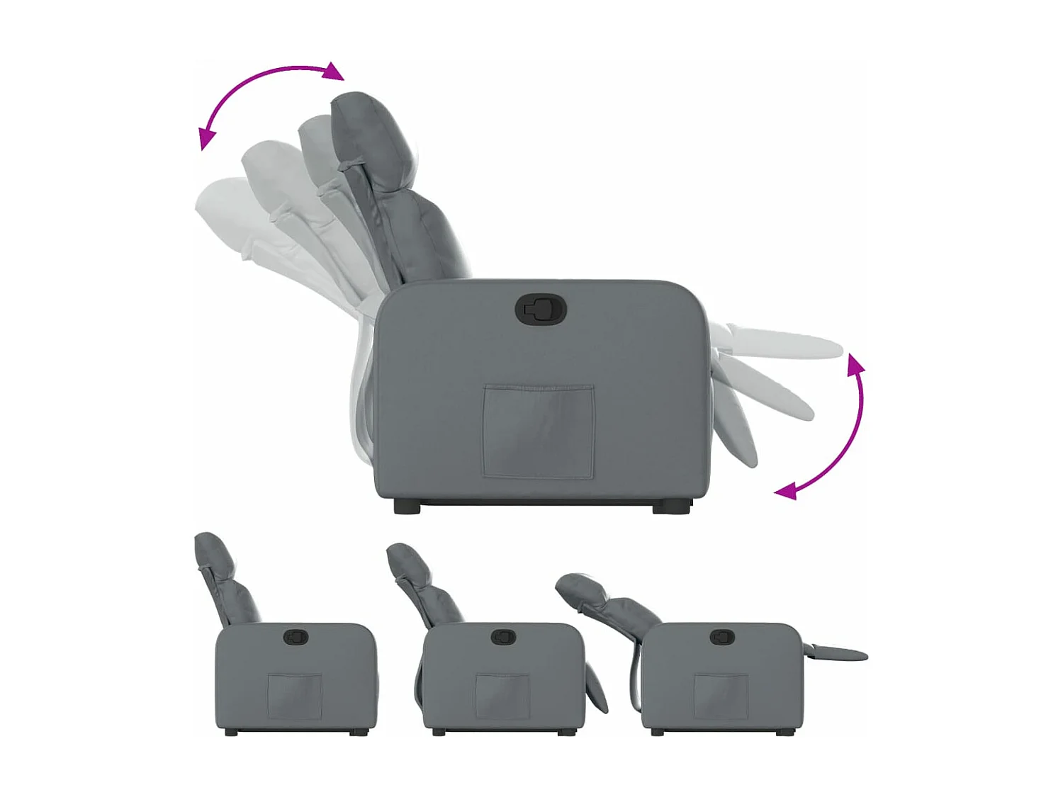 Fauteuil inclinable Gris Similicuir