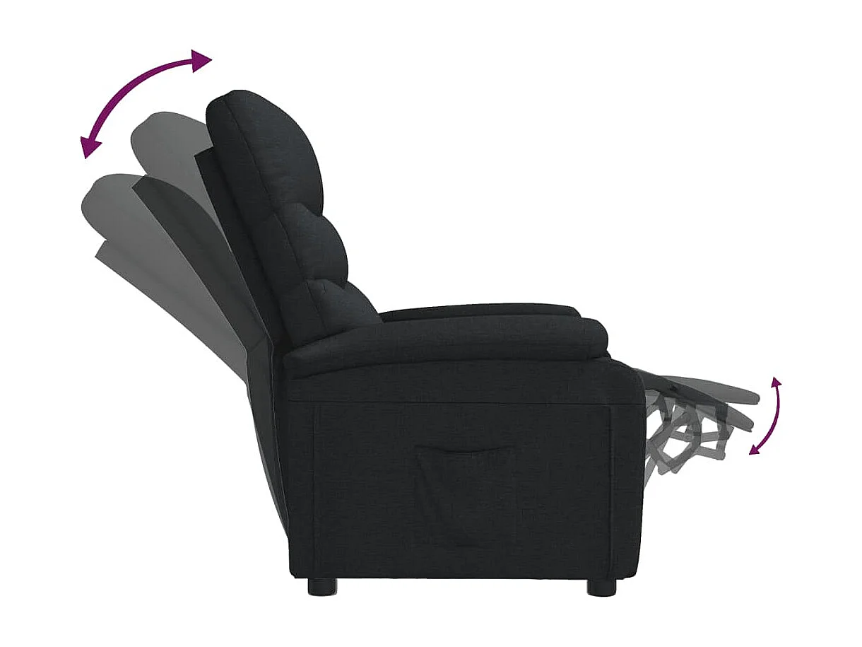 Fauteuil inclinable Noir Tissu