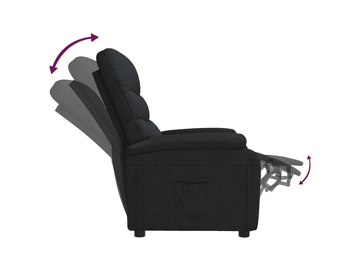 Fauteuil inclinable Noir Tissu