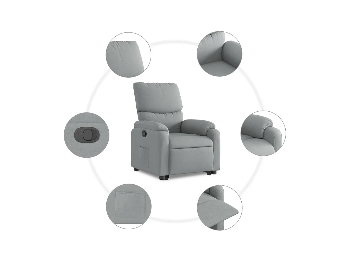 Fauteuil inclinable Gris clair Tissu