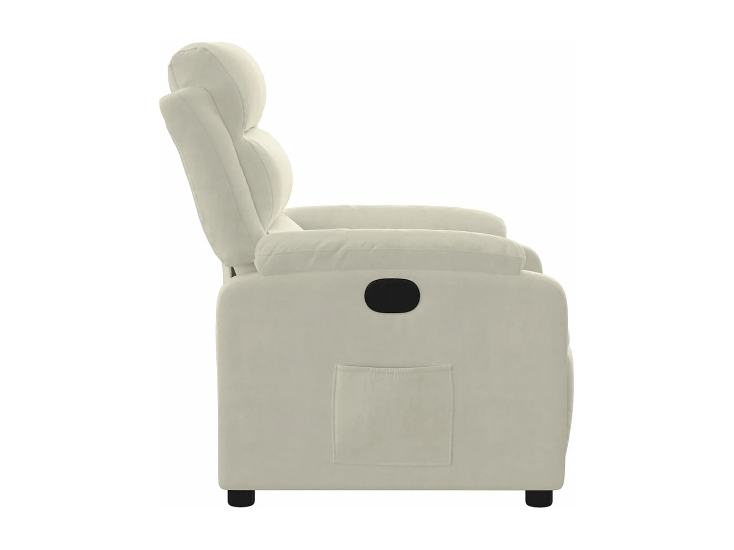 Fauteuil verstelbaar fluweel crèmekleurig