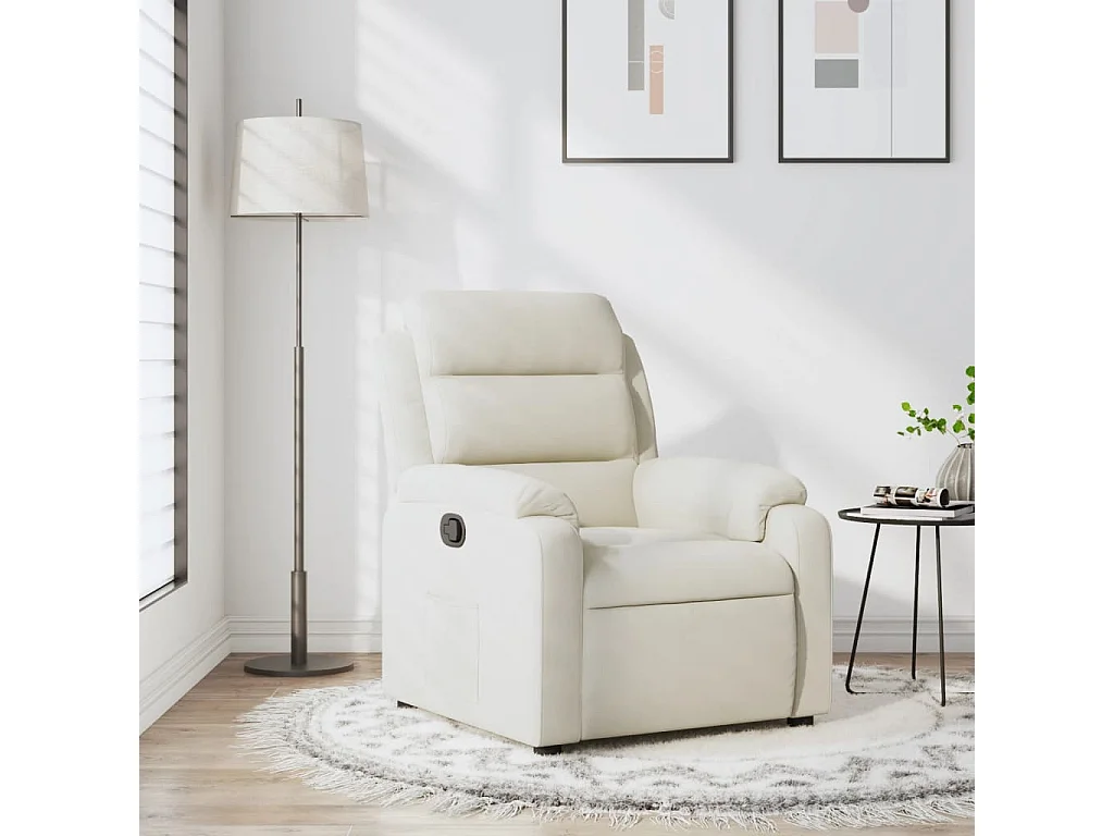 Fauteuil inclinable Crème Velours