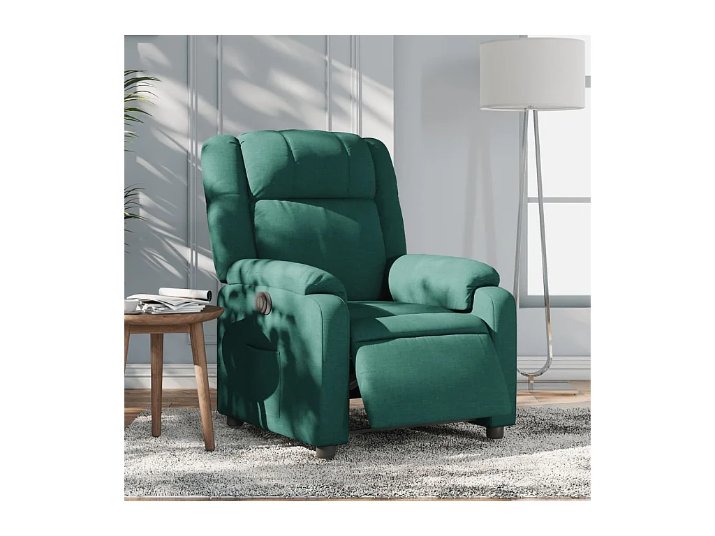 Fauteuil inclinable électrique Vert foncé Tissu