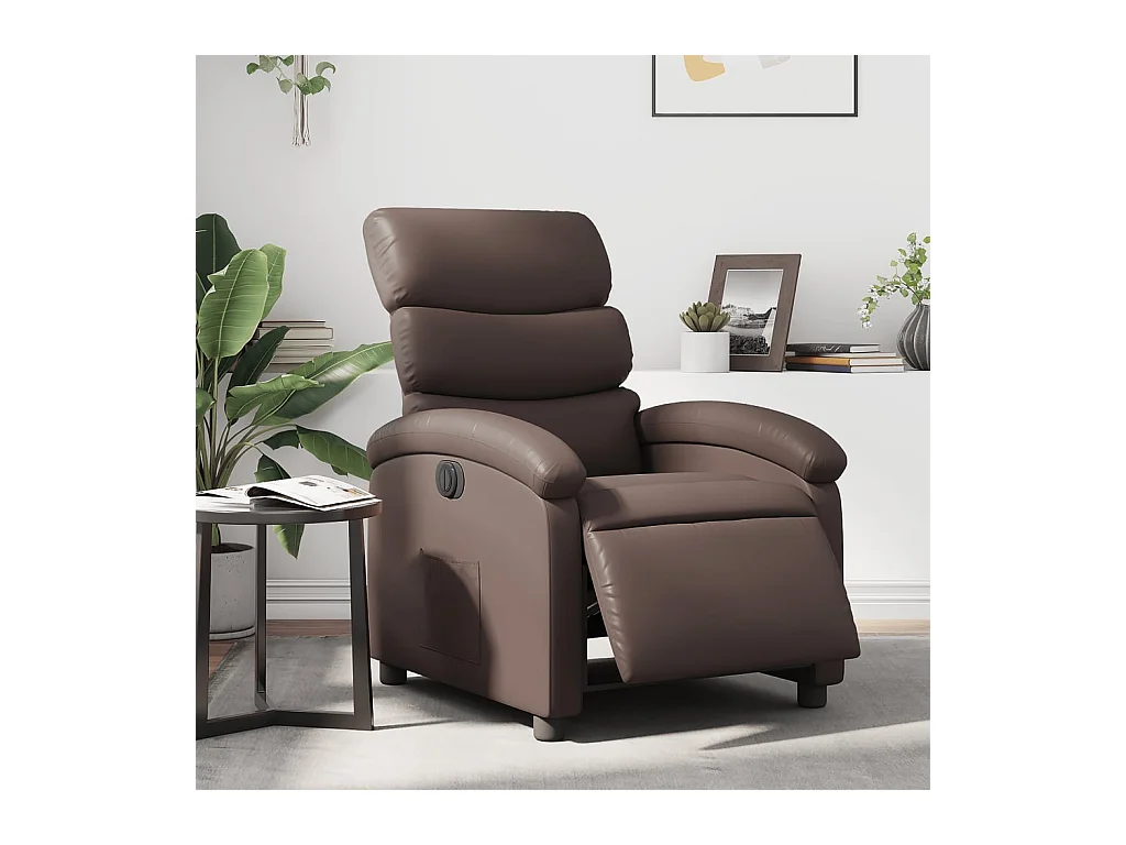 Fauteuil inclinable électrique Marron Similicuir