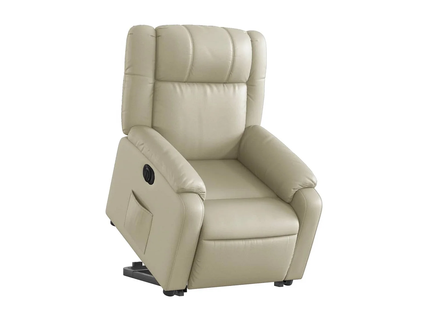 Fauteuil inclinable électrique crème similicuir