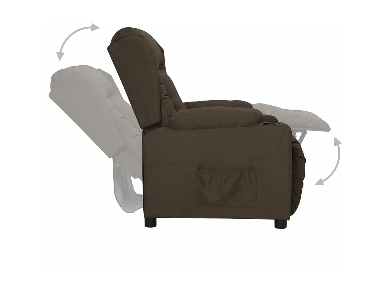 Fauteuil inclinable Marron foncé Tissu