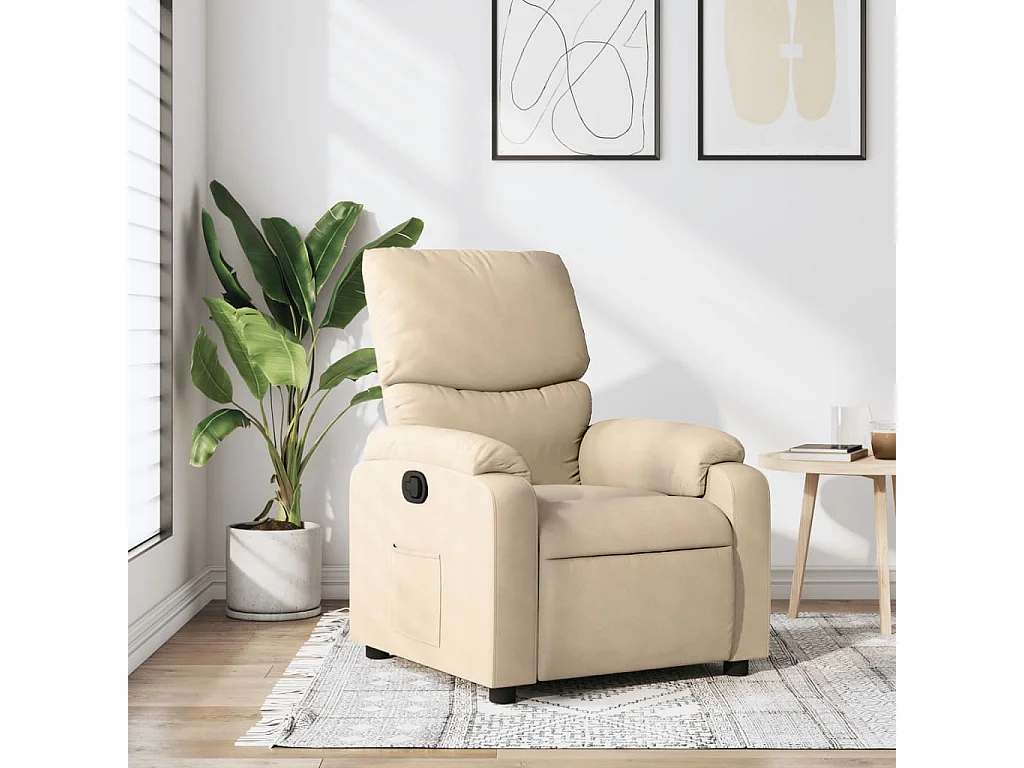 Fauteuil verstelbaar stof crèmekleurig