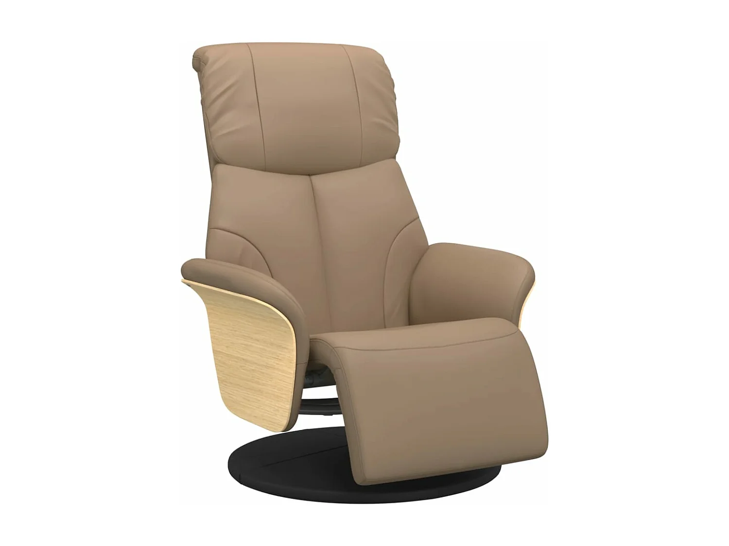 Fauteuil verstelbaar met voetensteun kunstleer cappuccinokleur