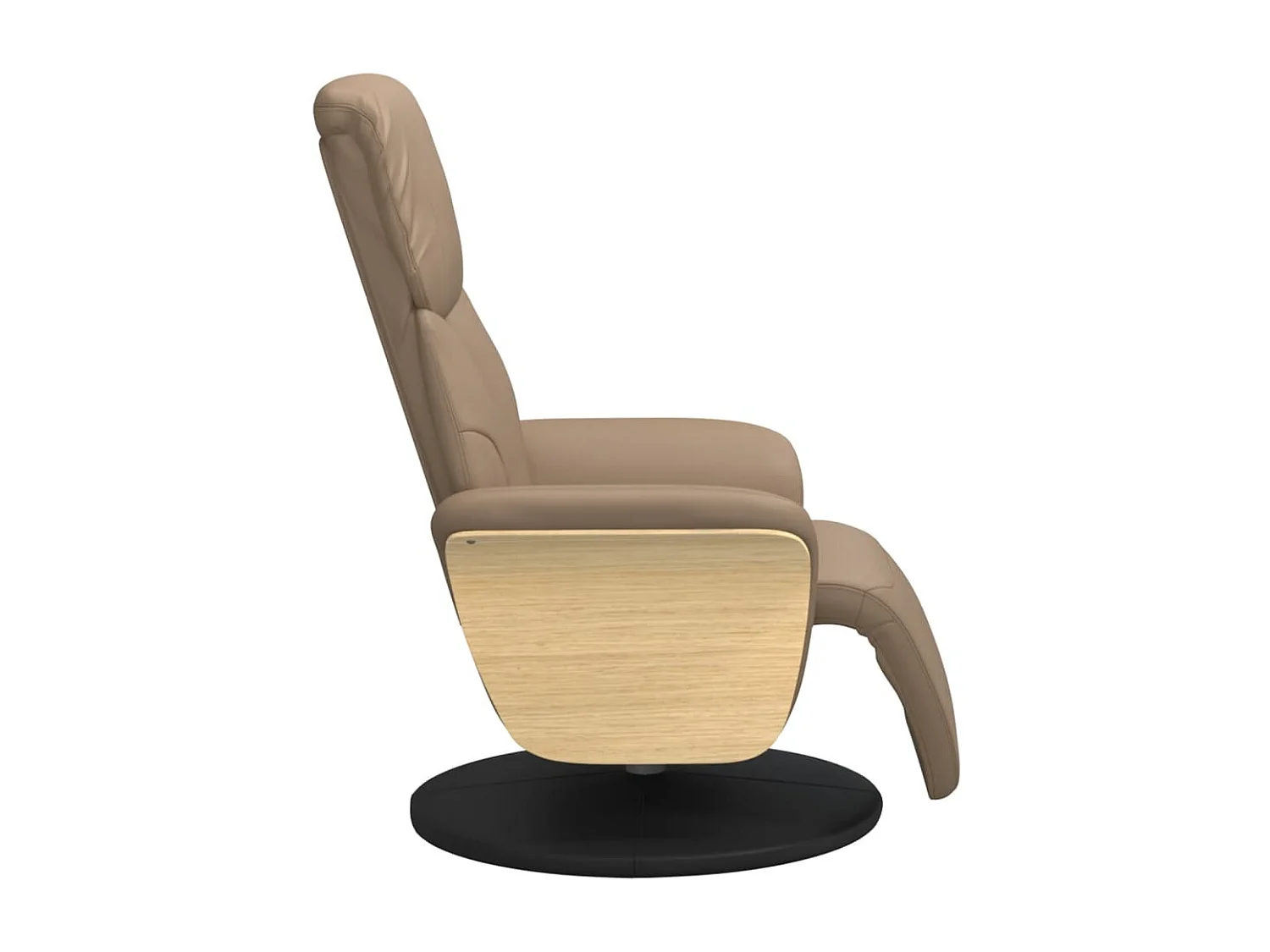 Fauteuil verstelbaar met voetensteun kunstleer cappuccinokleur