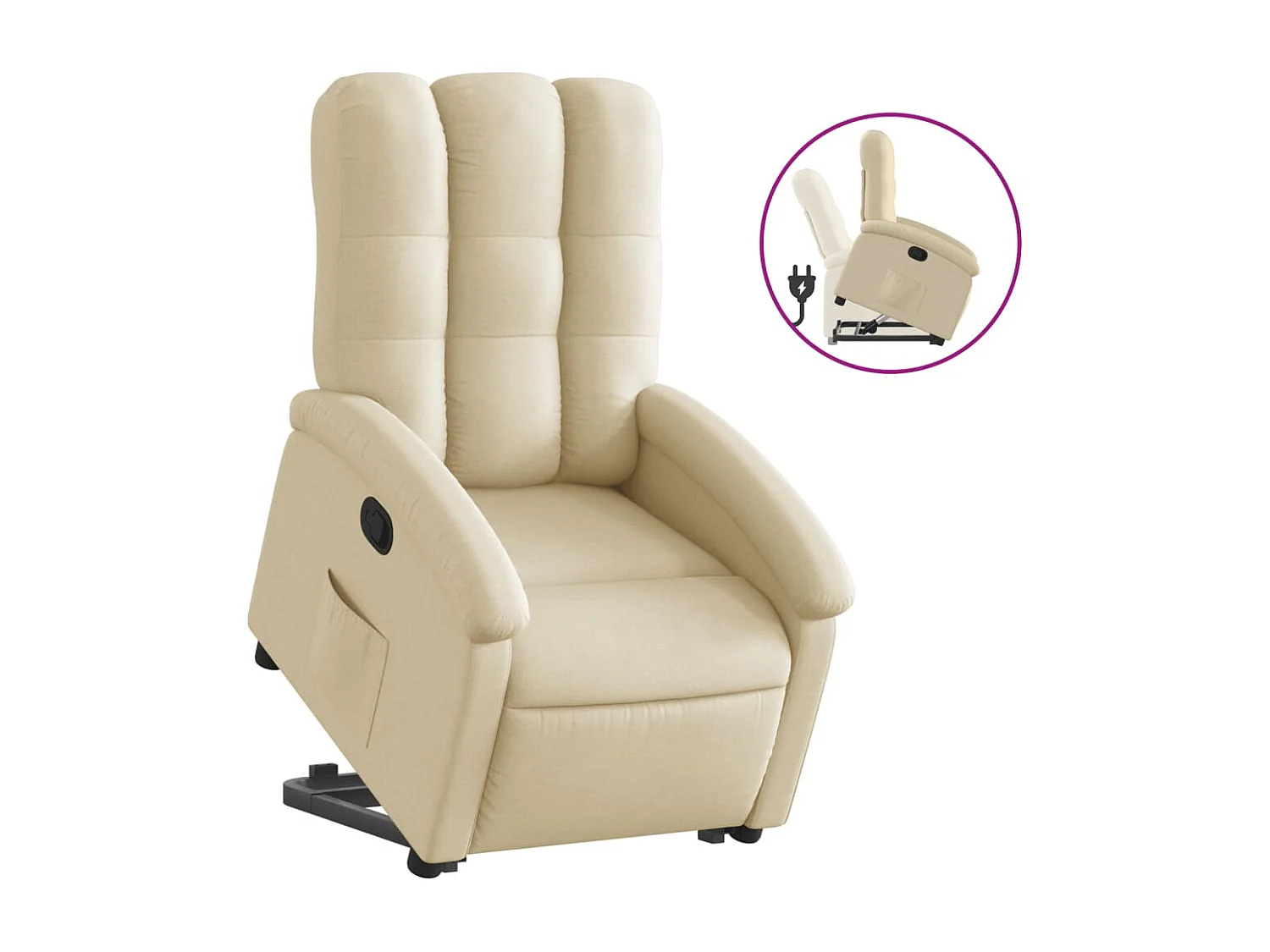 Fauteuil inclinable Crème Tissu