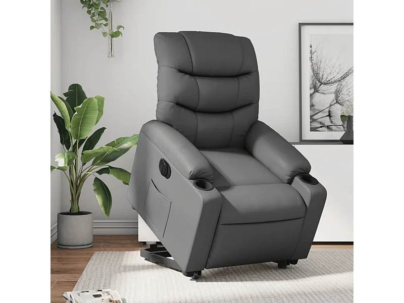Fauteuil inclinable électrique gris similicuir