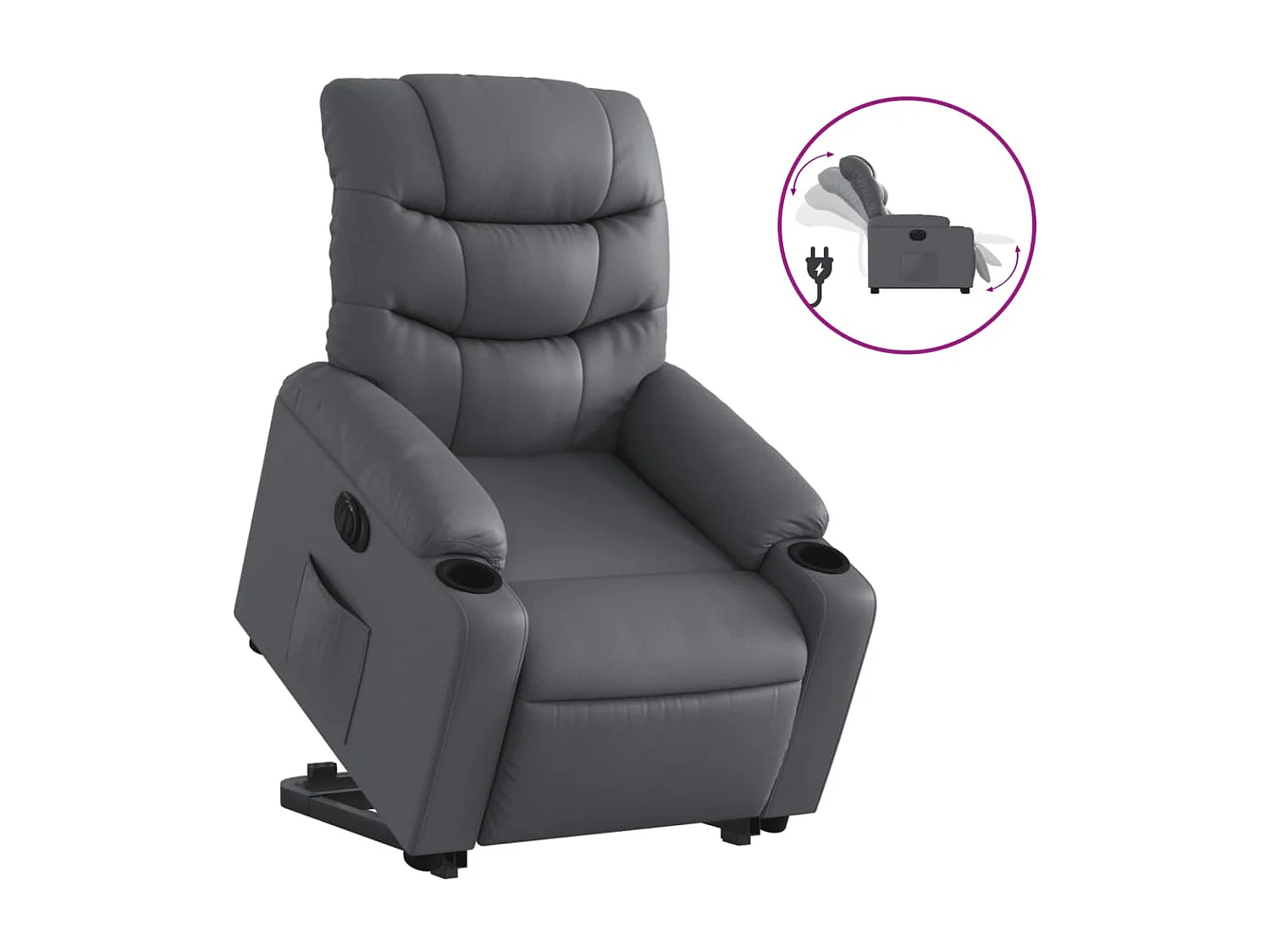 Fauteuil inclinable électrique gris similicuir