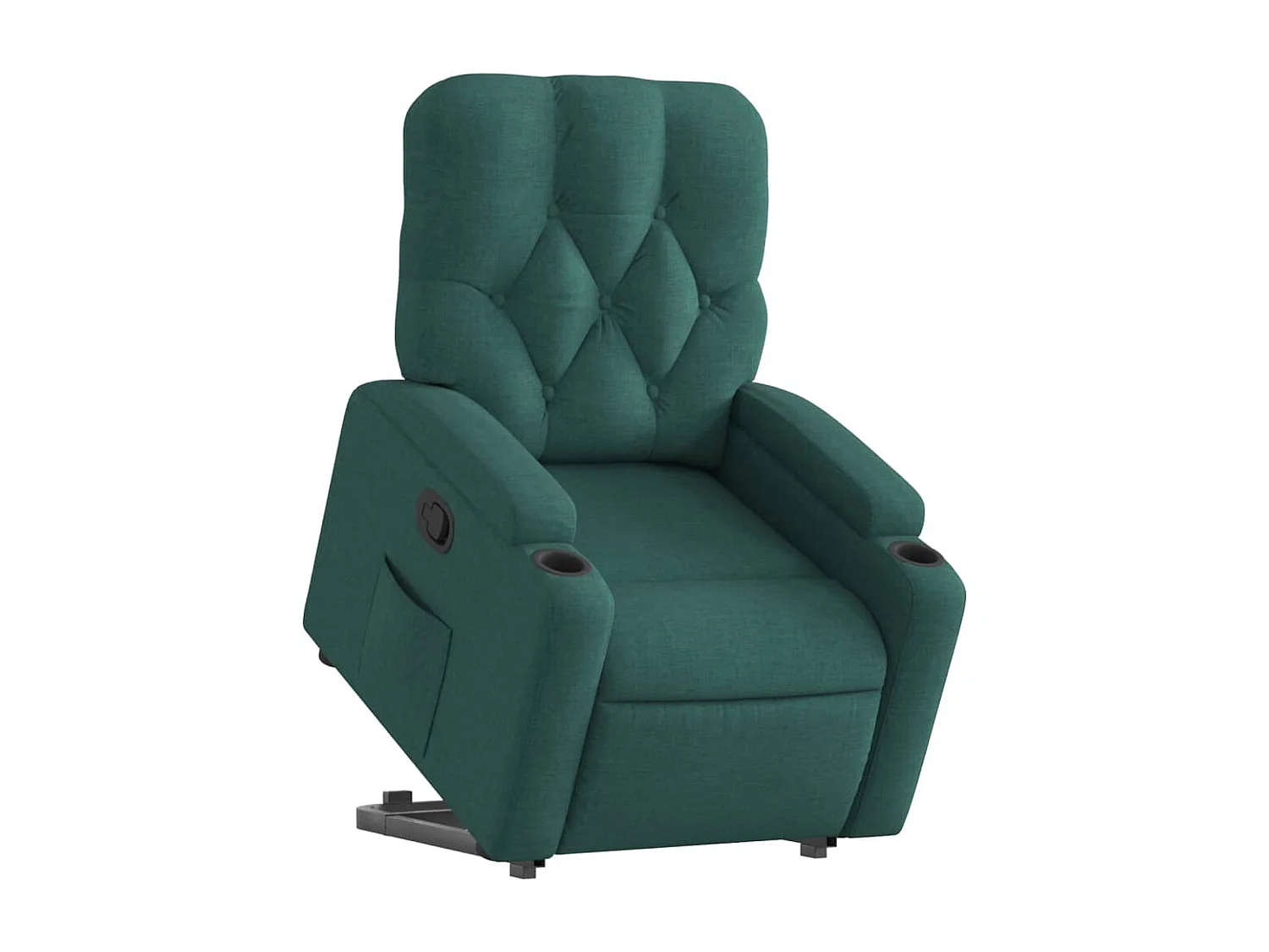 Sillón reclinable elevable tela verde oscuro