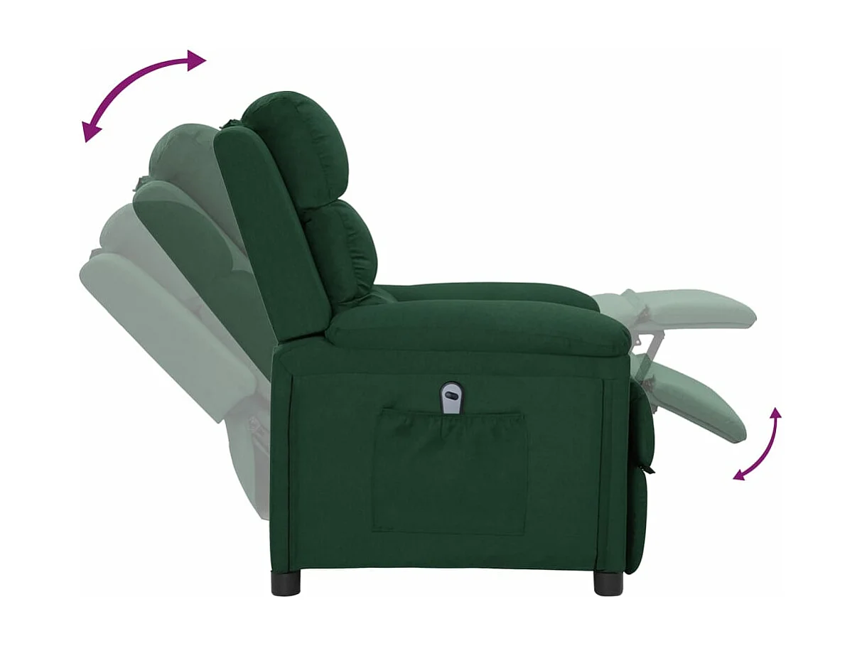 Fauteuil inclinable électrique Vert foncé Tissu