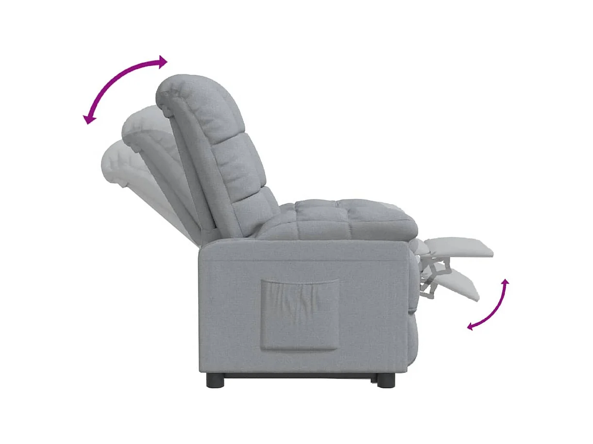 Poltrona reclinável tecido cinzento-claro