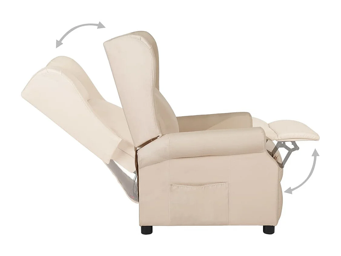 Fauteuil verstelbaar stof crèmekleurig