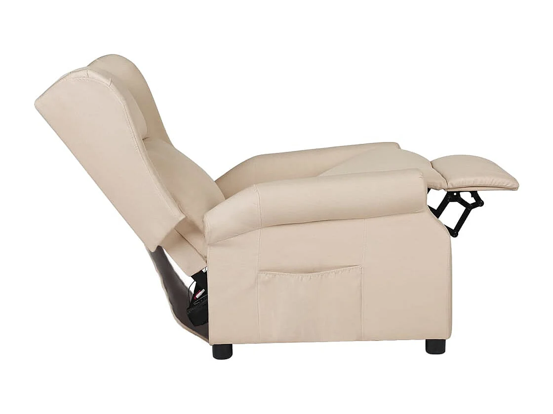 Fauteuil verstelbaar stof crèmekleurig