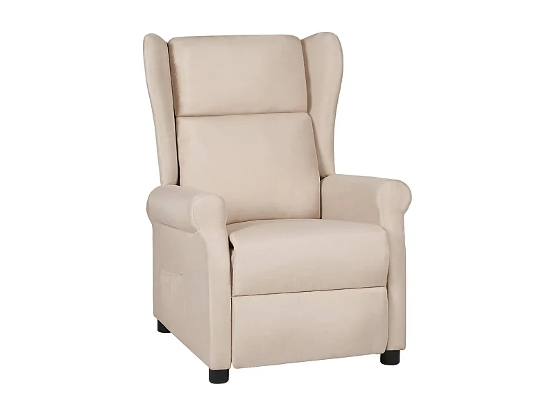 Fauteuil verstelbaar stof crèmekleurig