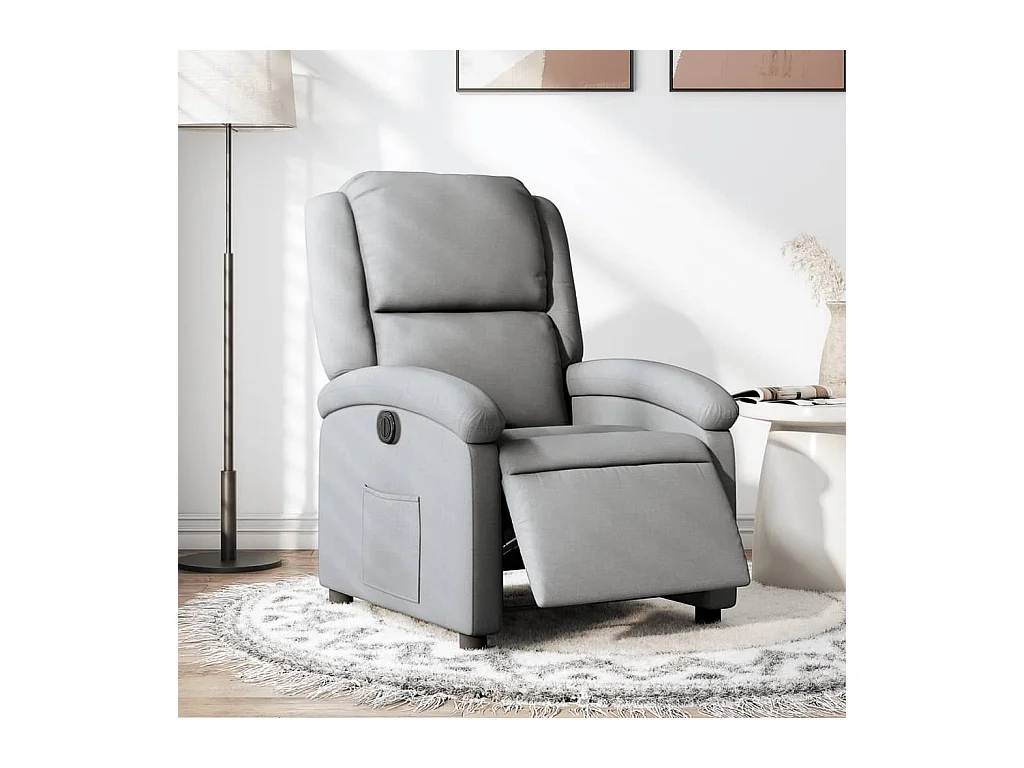 Fauteuil inclinable électrique Gris clair Tissu