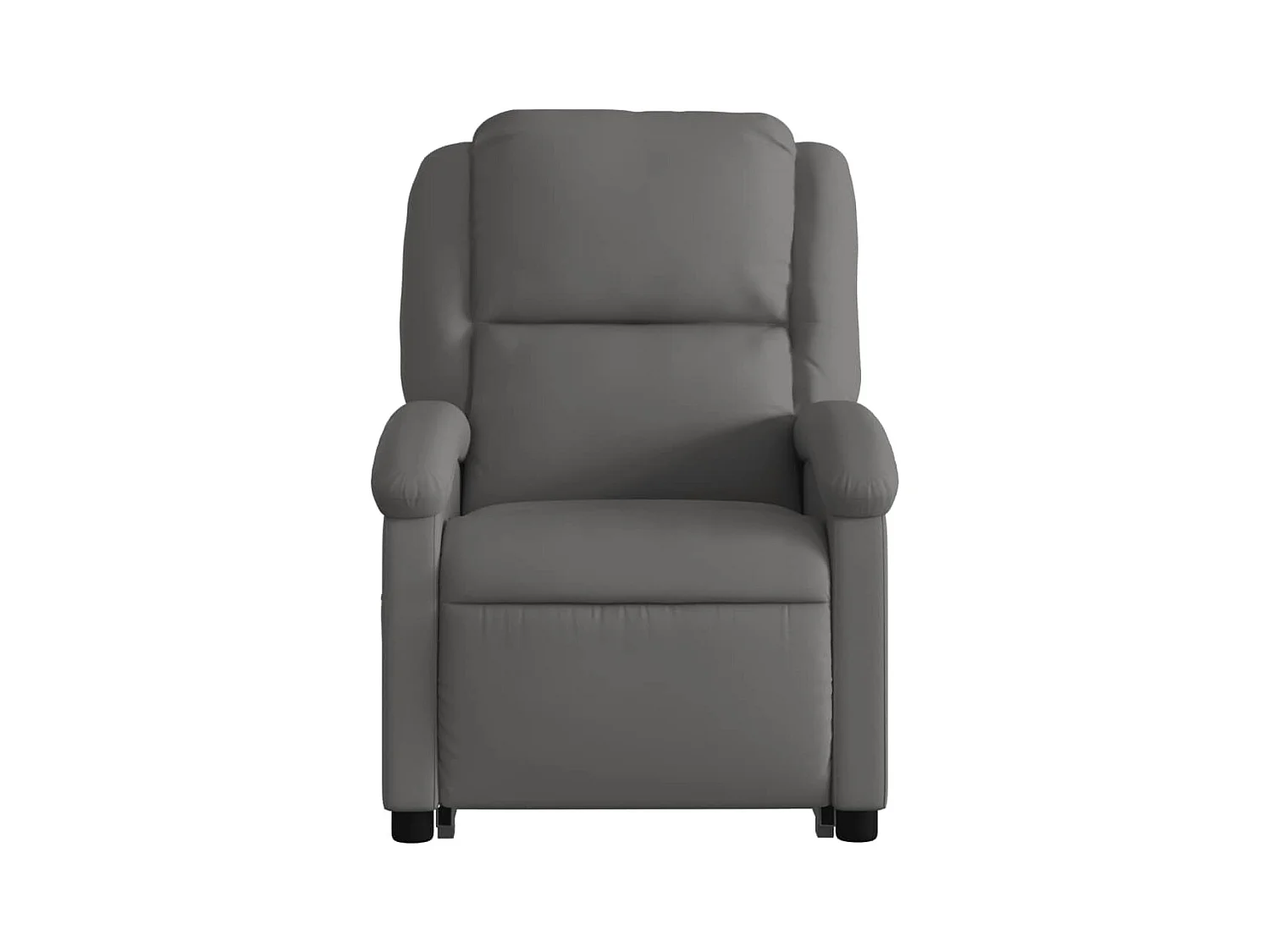 Fauteuil inclinable gris cuir véritable