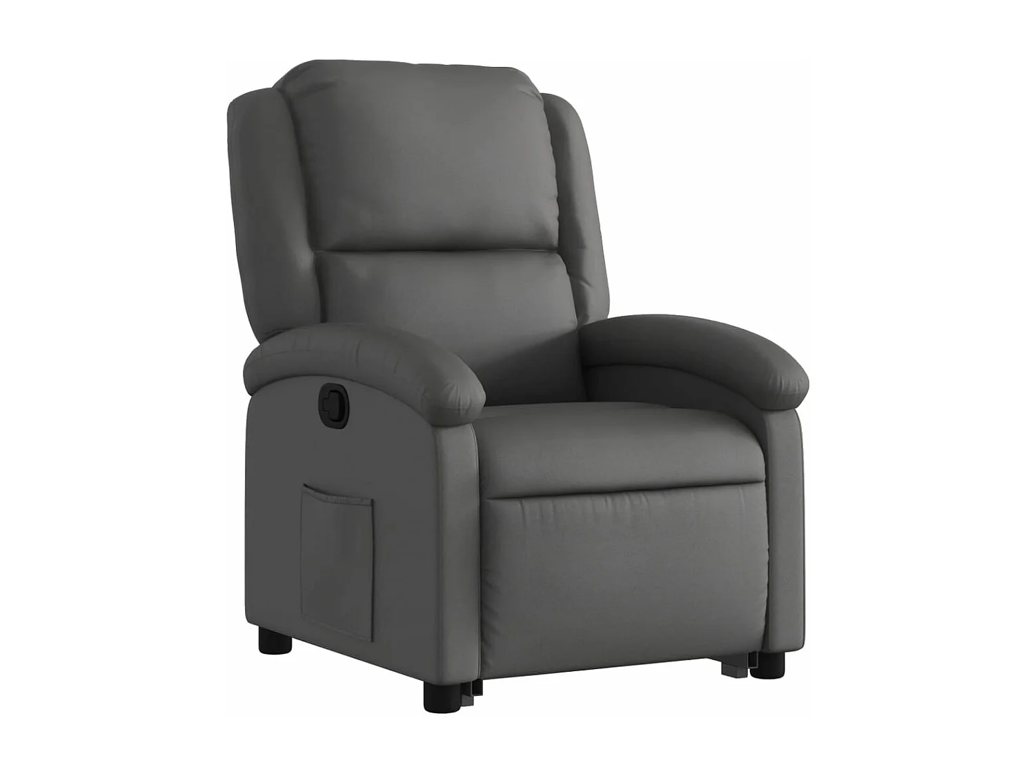 Fauteuil inclinable gris cuir véritable