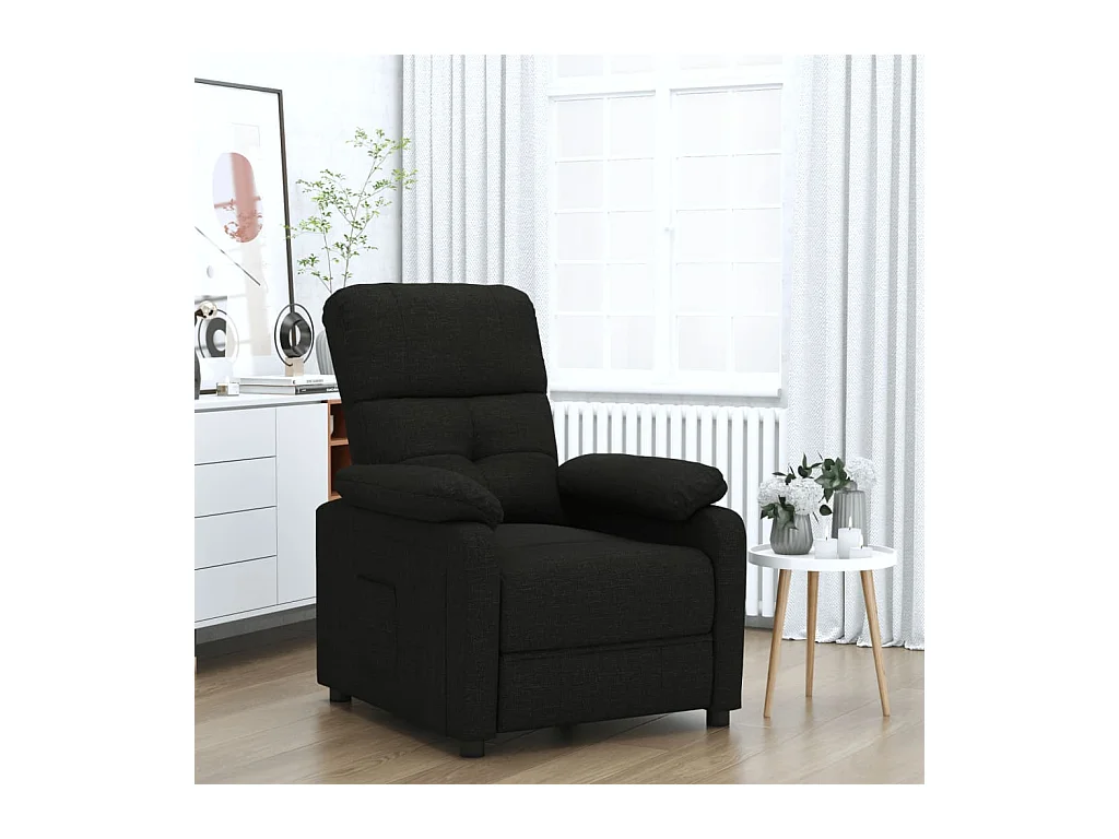 Fauteuil inclinable Noir Tissu