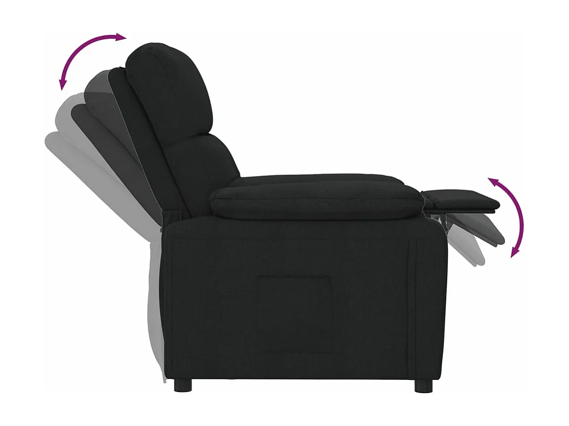Fauteuil inclinable Noir Tissu
