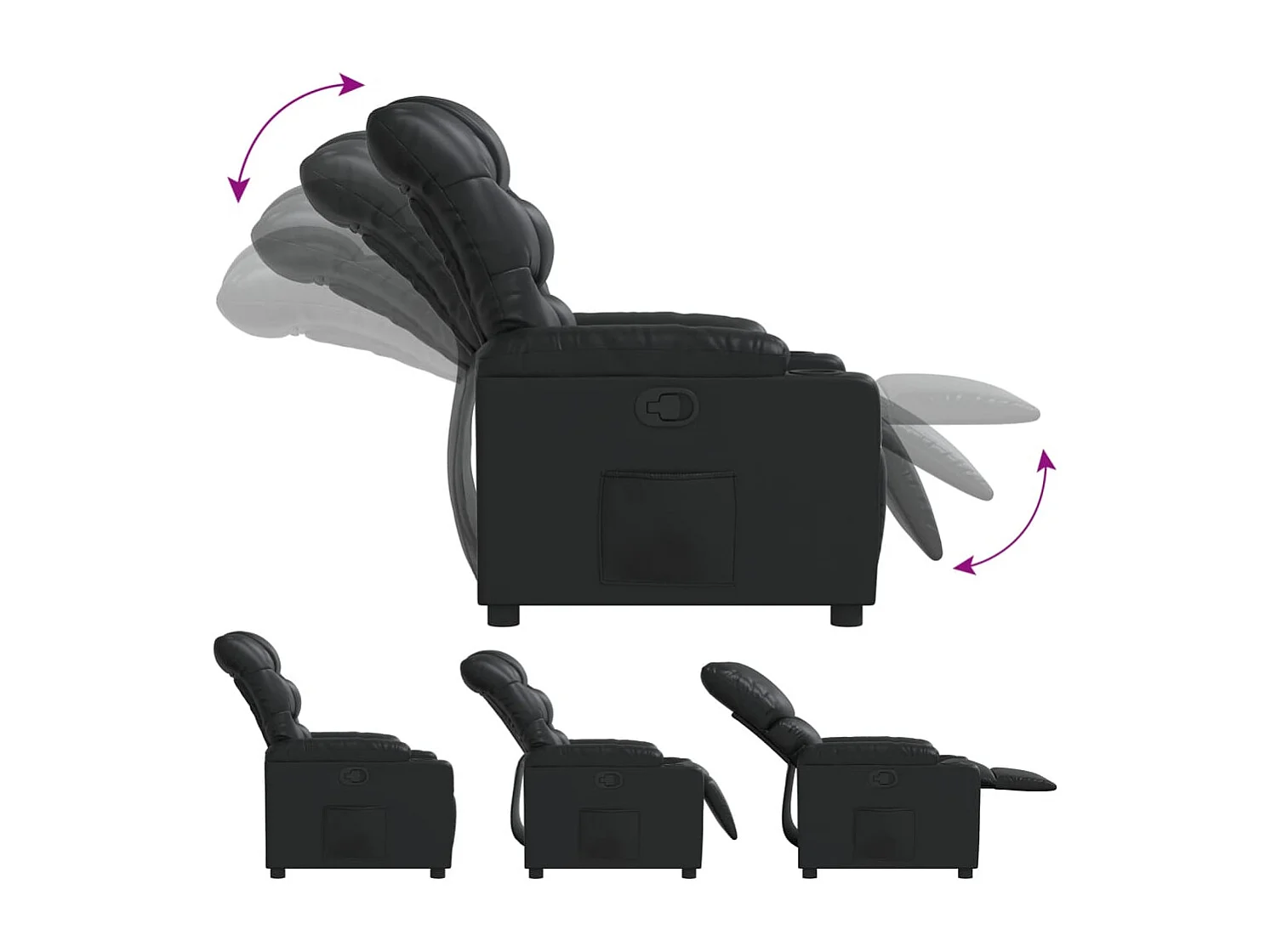 Fauteuil inclinable Noir Similicuir