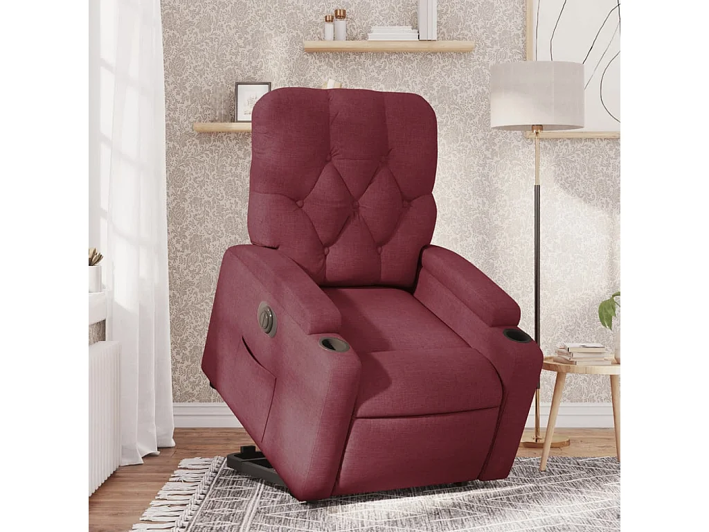 Fauteuil inclinable électrique rouge bordeaux tissu