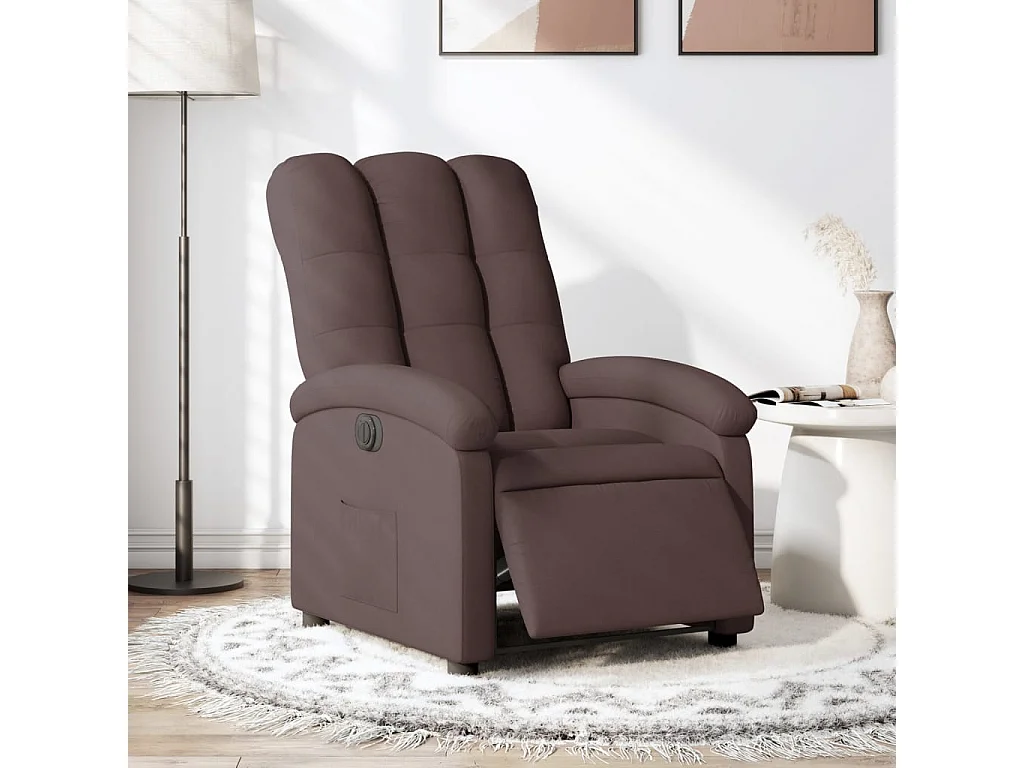 Fauteuil inclinable électrique Marron foncé Tissu