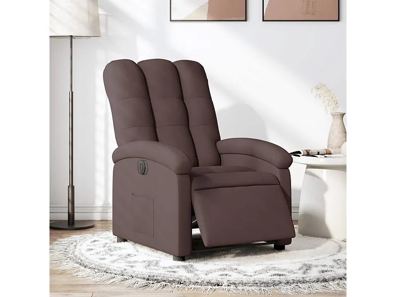 Fauteuil inclinable électrique Marron foncé Tissu