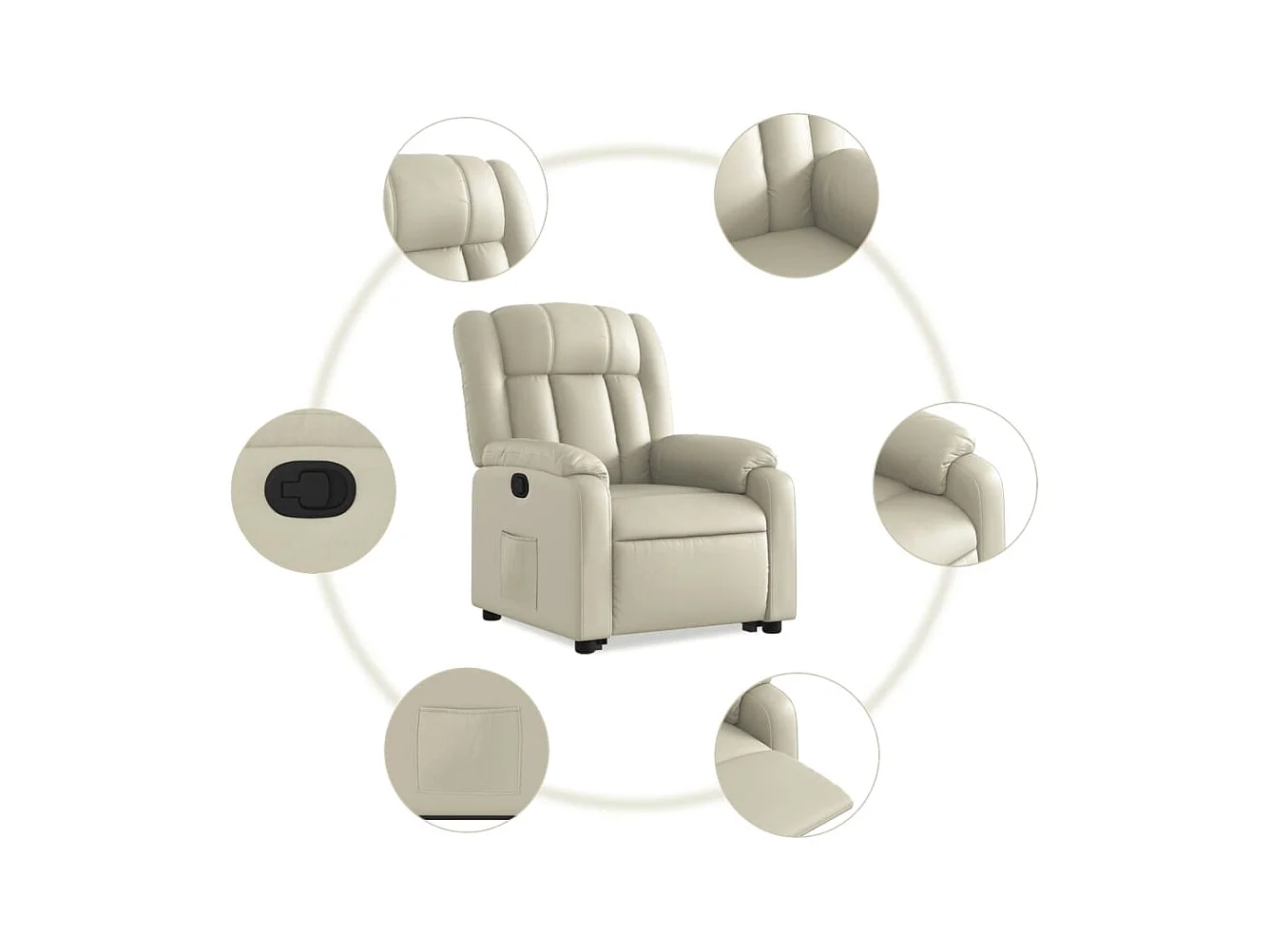 Fauteuil inclinable Crème Similicuir