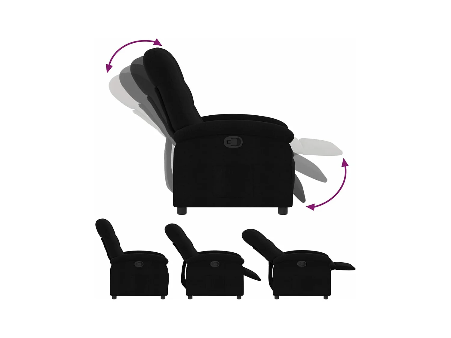 Fauteuil inclinable Noir Tissu