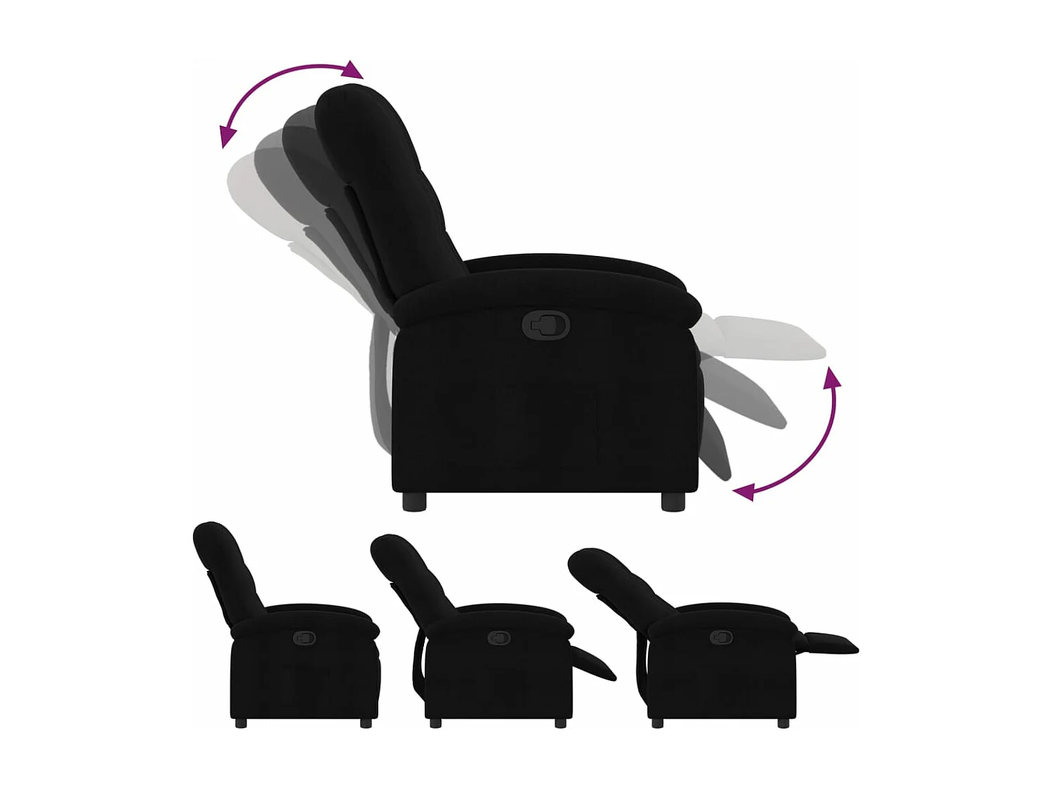 Fauteuil inclinable Noir Tissu