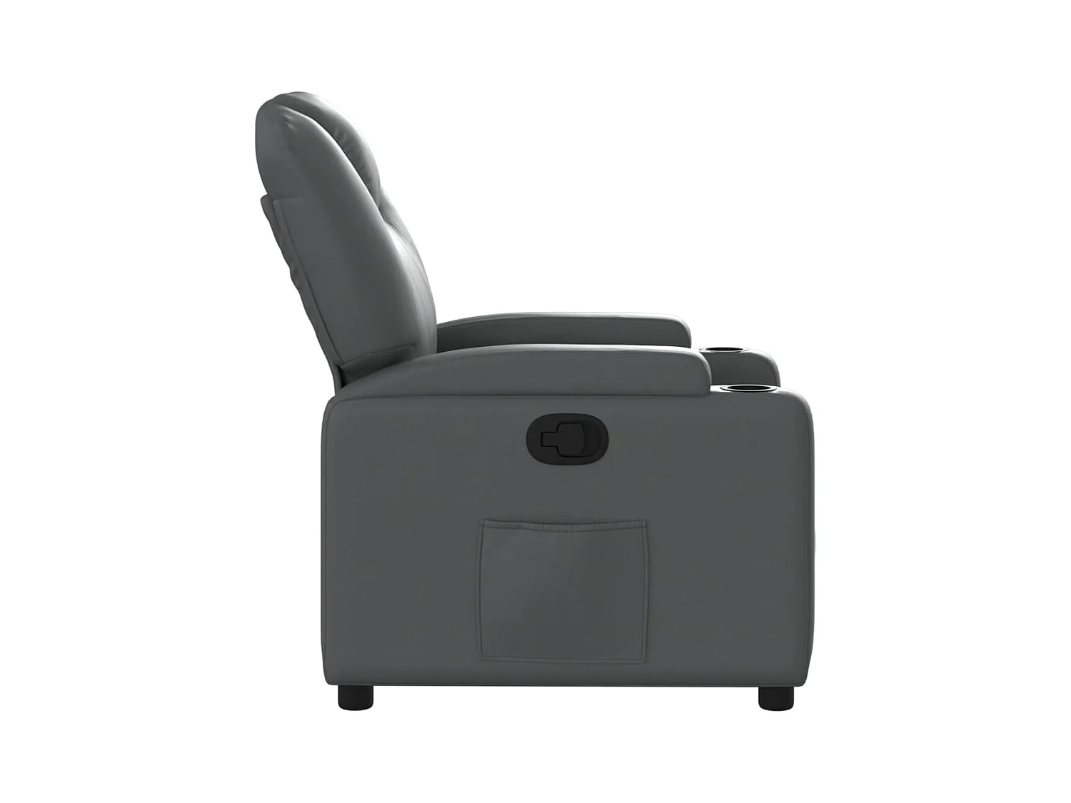 Sillón reclinable de cuero sintético gris