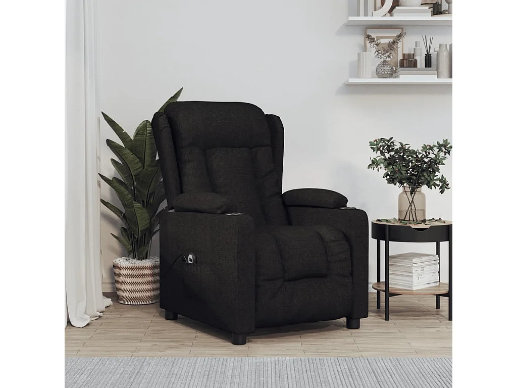 Fauteuil inclinable électrique Noir Tissu
