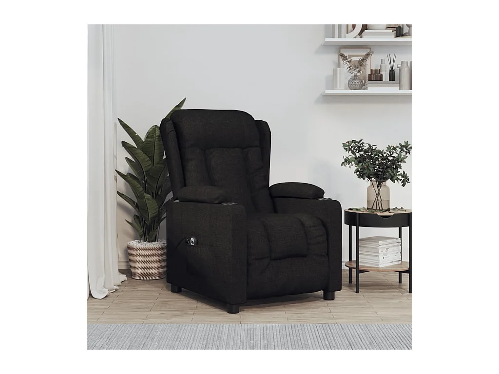 Fauteuil inclinable électrique Noir Tissu