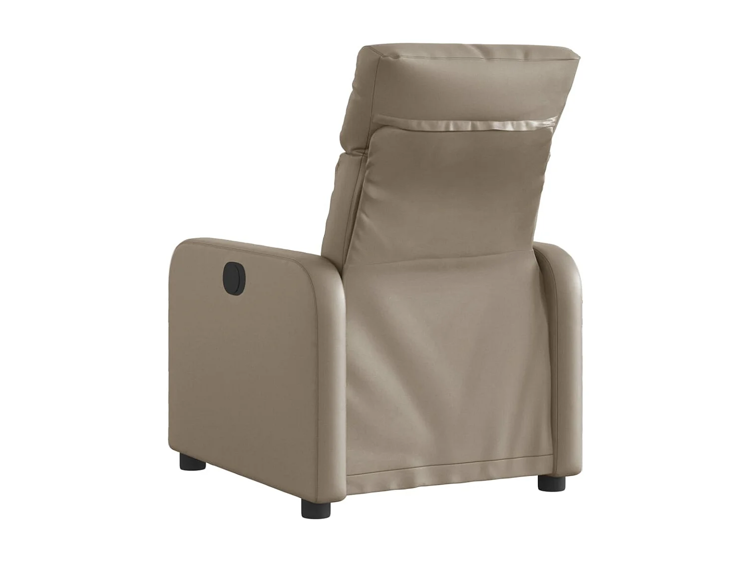 Sillón reclinable eléctrico de cuero sintético color capuchino