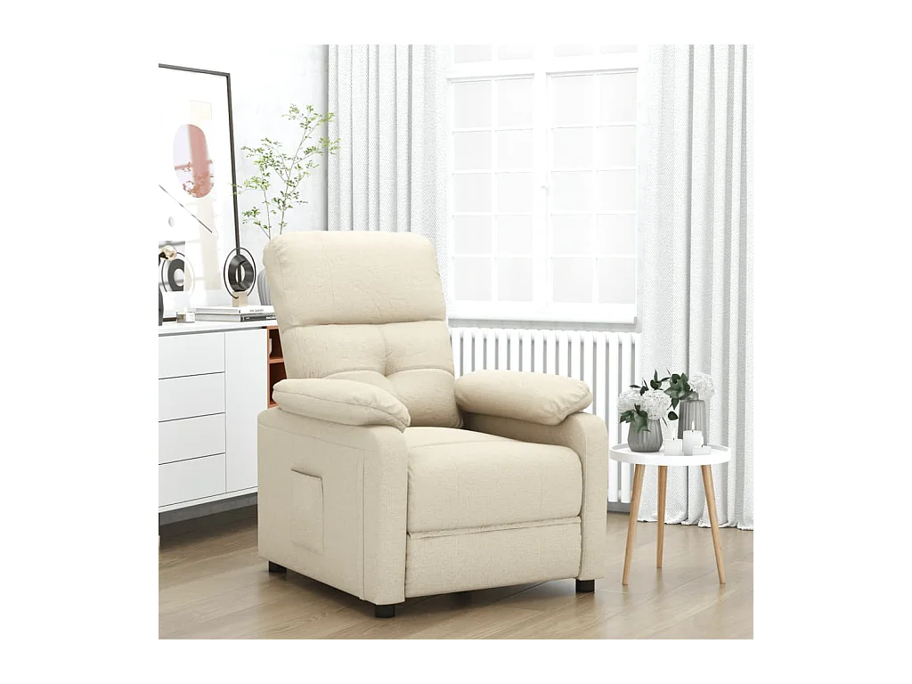 Fauteuil inclinable Crème Tissu