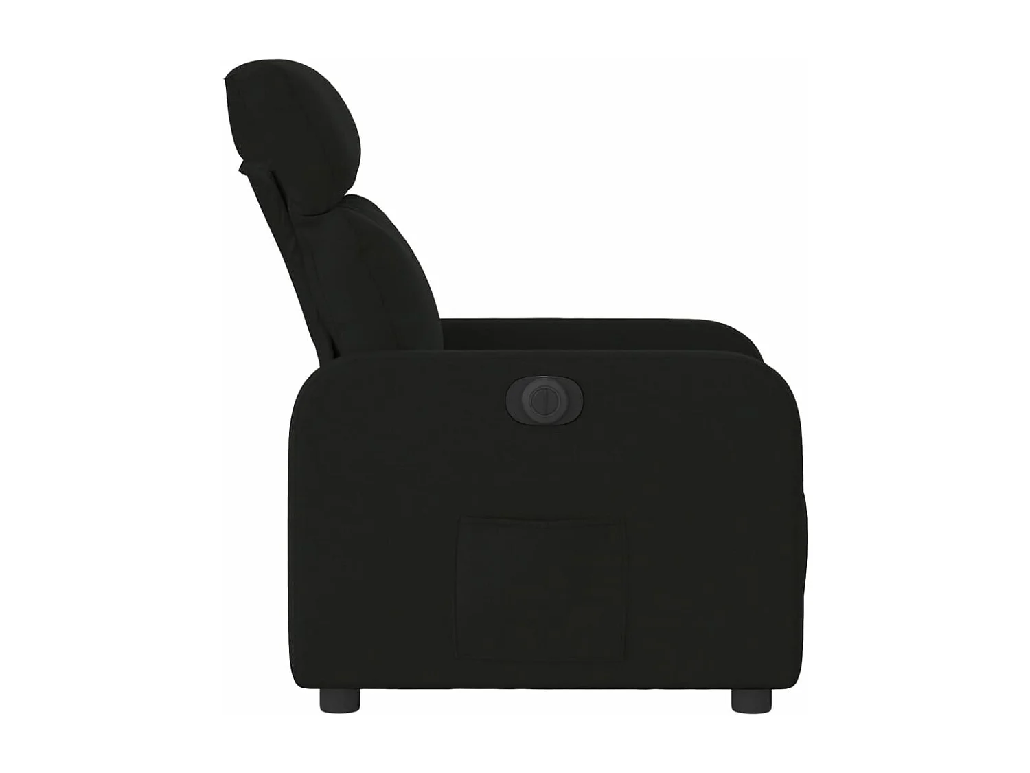 Sillón reclinable eléctrico de tela negro