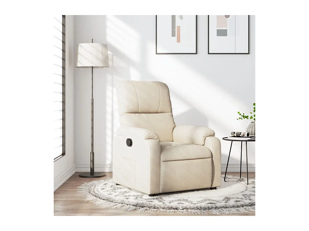 Fauteuil inclinable beige tissu microfibre