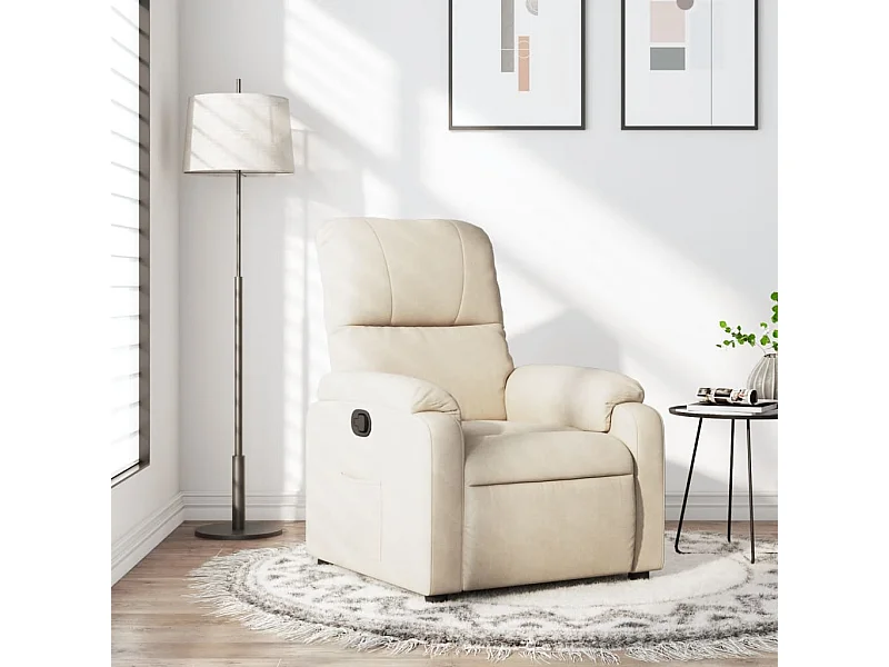 Fauteuil inclinable beige tissu microfibre
