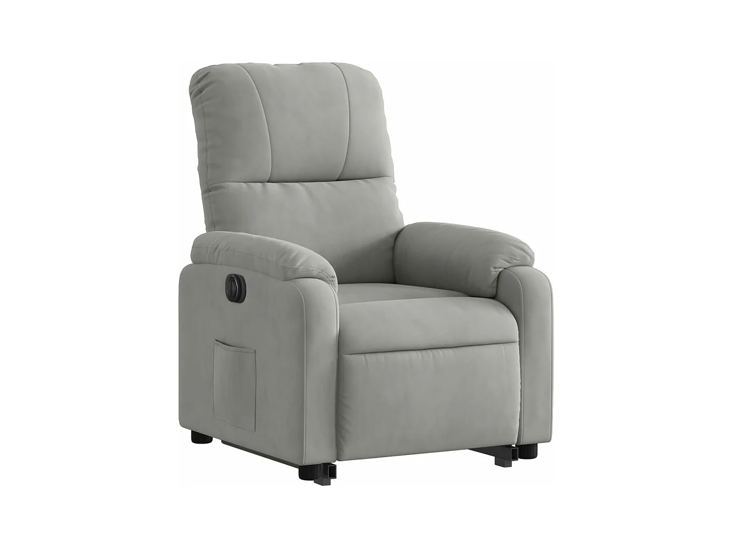 Fauteuil inclinable électrique gris clair tissu microfibre