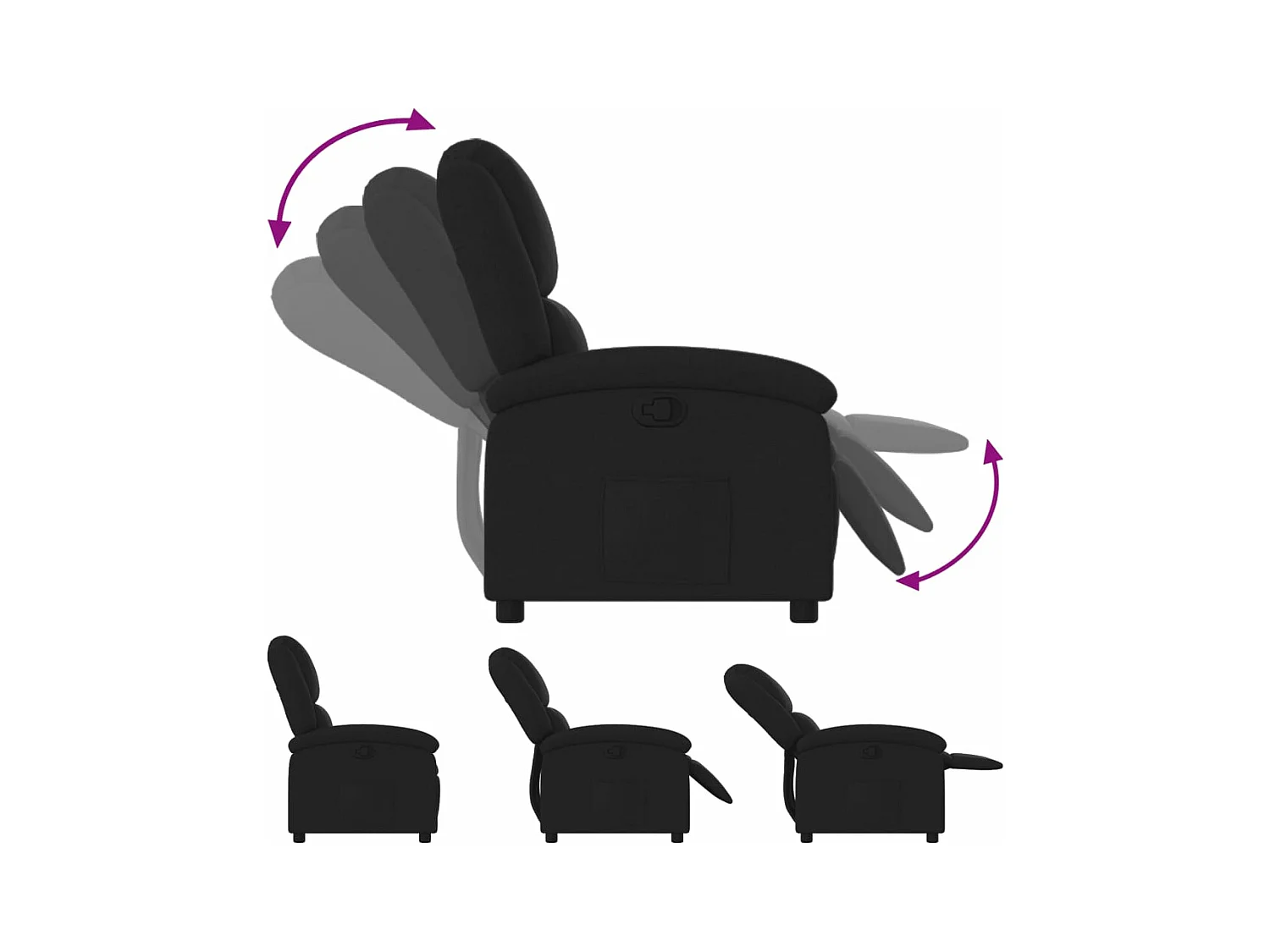 Fauteuil inclinable Noir Tissu