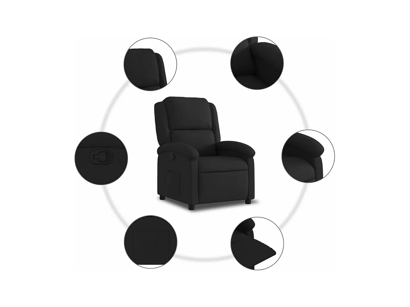Fauteuil inclinable Noir Tissu