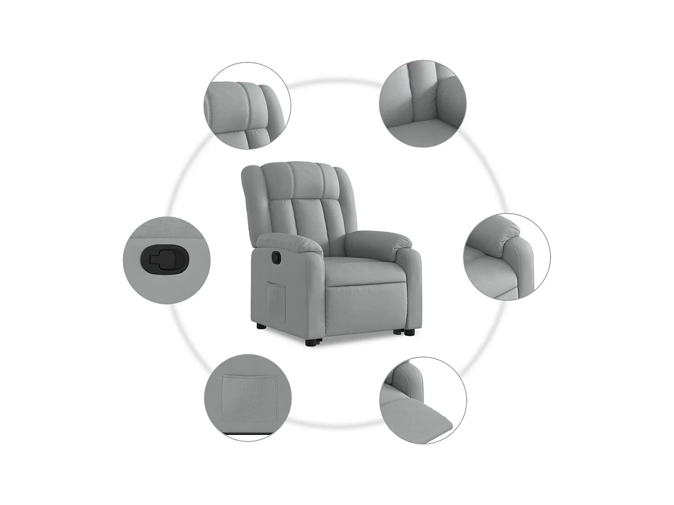 Fauteuil inclinable Gris clair Tissu