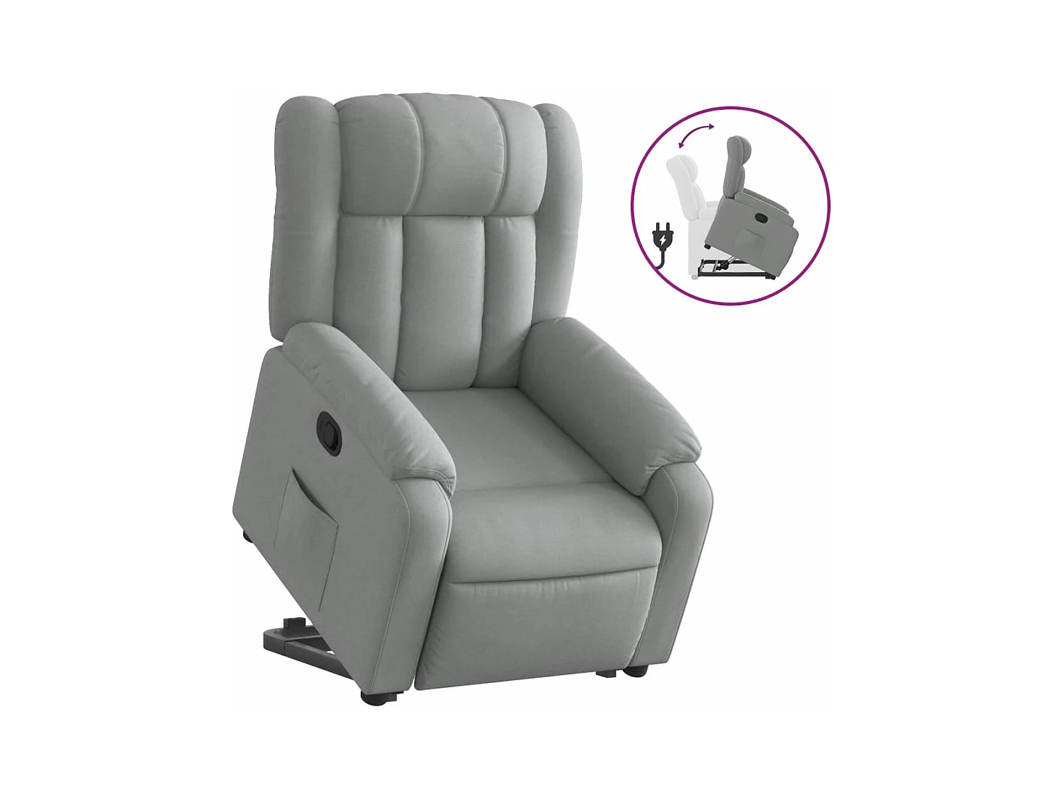 Fauteuil inclinable Gris clair Tissu