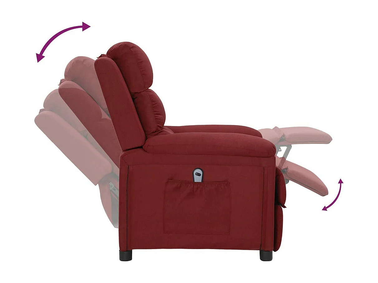 Fauteuil inclinable électrique Rouge bordeaux Tissu