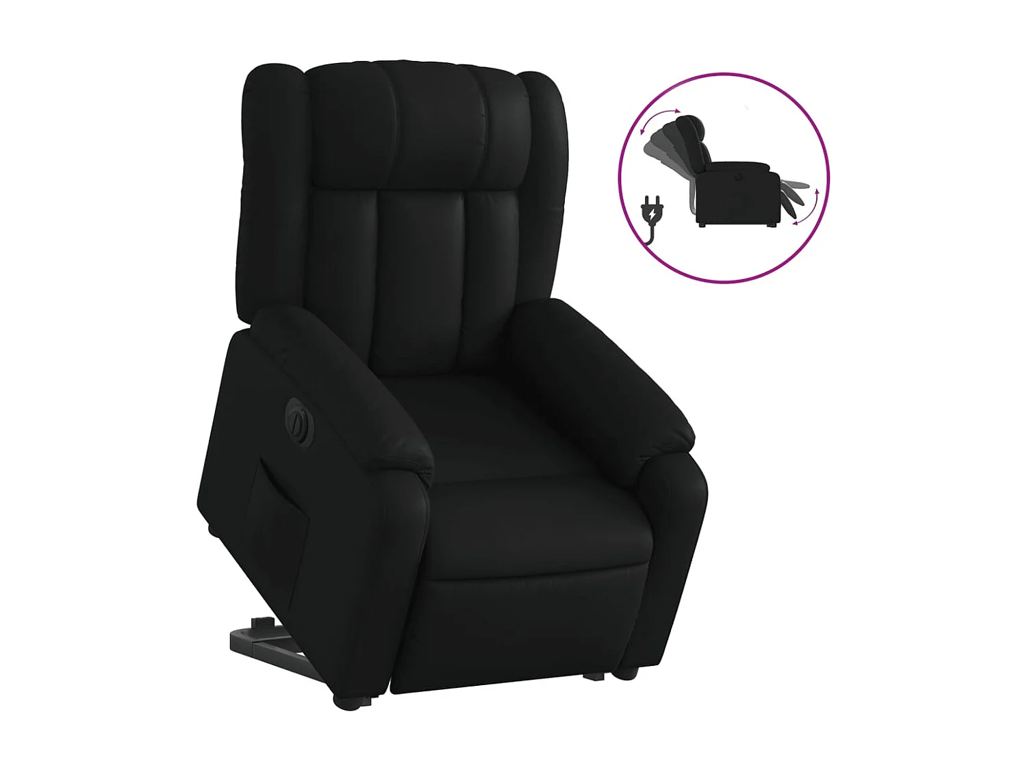Fauteuil inclinable électrique noir similicuir